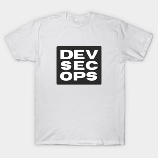 DevSecOps Development Security Operations Minimalist Black Background T-Shirt